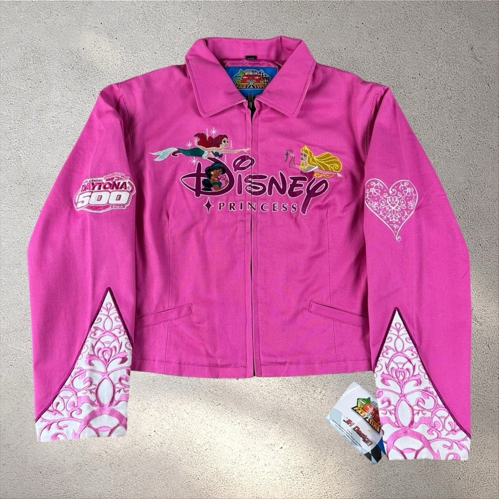 VTG JH Design Jeff Hamilton Disney Princess Nascar Jacket Adult Large NWT Racing